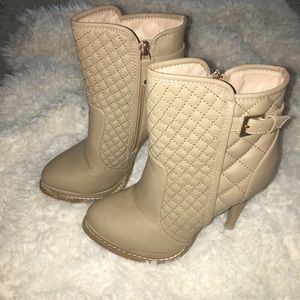 Liliana cream colored ankle boots